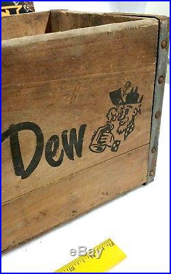 Vintage MOUNTAIN DEW wooden crate soda pop beverage advertising sign display