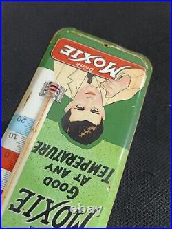 Vintage MOXIE SODA TIN THERMOMETER SIGN merchandise 1930'S No Porcelain