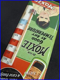 Vintage MOXIE SODA TIN THERMOMETER SIGN merchandise 1930'S No Porcelain