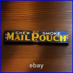 Vintage Mail Pouch Porcelain Sign Tobacco Smoke Chew Cigarettes Cigar Gas Oil