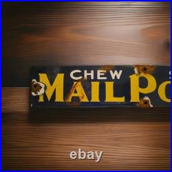 Vintage Mail Pouch Porcelain Sign Tobacco Smoke Chew Cigarettes Cigar Gas Oil