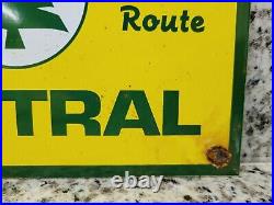 Vintage Maine Central Porcelain Sign Old Train Railroad Railway Collectible