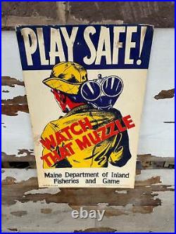 Vintage Maine Dept Inland Fisheries and Game Hunting Sign