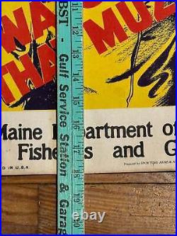 Vintage Maine Dept Inland Fisheries and Game Hunting Sign