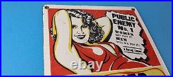 Vintage Man Cave Porcelain Sign Adults Only Garage Shop Bar Pump Plate Sign