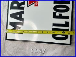 Vintage Marland Oils Motor Oil Sign Professionally Remastered Porcelain Metal