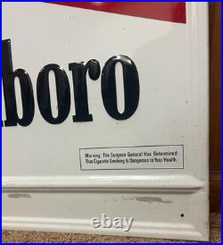 Vintage Marlboro Cowboy Advertising Sign 32x22 Likely 1980s Darrell Winfield