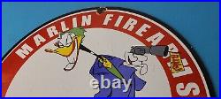 Vintage Marlin Firearms Sign Joker Batman Comics Gas Pump Porcelain Sign