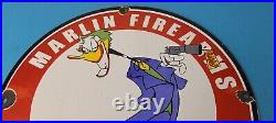 Vintage Marlin Firearms Sign Joker Batman Comics Gas Pump Porcelain Sign