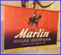 Vintage Marlin Rifles & Shotguns Firearms Advertising Banner Sign Hunting