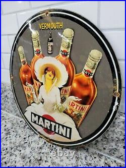 Vintage Martini Porcelain Metal Sign Bar Liquor Beverage Gas Oil Garage Man Cave