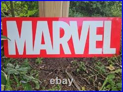 Vintage Marvel Comics Porcelain Double-sided Dealer Store Sign. 35 X 12