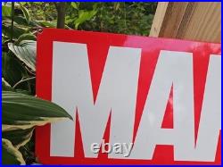 Vintage Marvel Comics Porcelain Double-sided Dealer Store Sign. 35 X 12