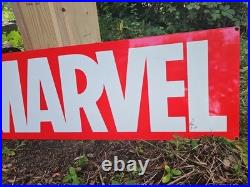 Vintage Marvel Comics Porcelain Double-sided Dealer Store Sign. 35 X 12