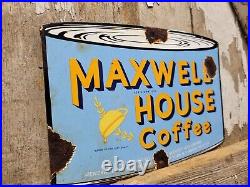 Vintage Maxwell House Coffee Porcelain Sign Cafe Hot Beverage Restaurant Drink