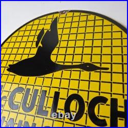 Vintage McCulloch Chain Saws Sign Store Display Gas Service Porcelain Sign