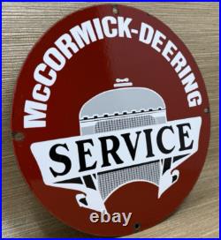 Vintage Mccormick-deering Porcelain Dealership Sign Service Oil Gas Tractor