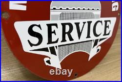 Vintage Mccormick-deering Porcelain Dealership Sign Service Oil Gas Tractor