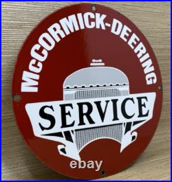 Vintage Mccormick-deering Porcelain Dealership Sign Service Oil Gas Tractor