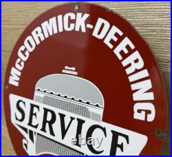 Vintage Mccormick-deering Porcelain Dealership Sign Service Oil Gas Tractor