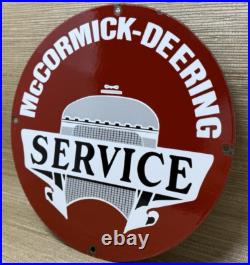 Vintage Mccormick-deering Porcelain Dealership Sign Service Oil Gas Tractor