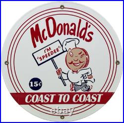 Vintage Mcdonald's Porcelain Sign Speedee Pepsi Coke Piggly Wiggly In-n-out Gas