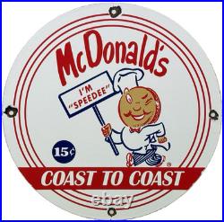 Vintage Mcdonald's Porcelain Sign Speedee Pepsi Coke Piggly Wiggly In-n-out Gas