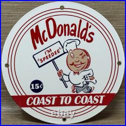 Vintage Mcdonald's Porcelain Sign Speedee Pepsi Coke Piggly Wiggly In-n-out Gas