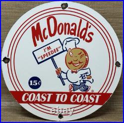 Vintage Mcdonald's Porcelain Sign Speedee Pepsi Coke Piggly Wiggly In-n-out Gas