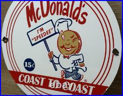 Vintage Mcdonald's Porcelain Sign Speedee Pepsi Coke Piggly Wiggly In-n-out Gas