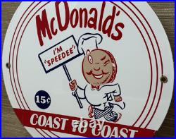 Vintage Mcdonald's Porcelain Sign Speedee Pepsi Coke Piggly Wiggly In-n-out Gas