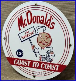 Vintage Mcdonald's Porcelain Sign Speedee Pepsi Coke Piggly Wiggly In-n-out Gas