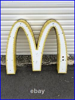 Vintage Mcdonalds Fast Food Golden Arches Restaurant Sign 36'' WIDE X 21'' TALL