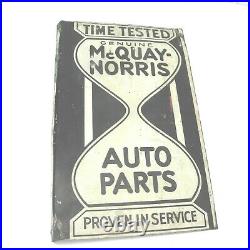 Vintage Mcquay Norris Double Sided Metal Sign Enamel Rare Gas Oil Service