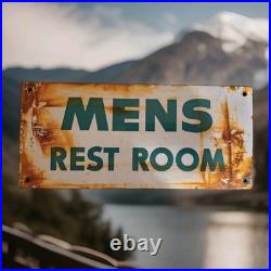 Vintage Men's Restroom Porcelain Sign Esso Tiger Pegasus Mobil 1 Castrol Gas Oil