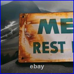 Vintage Men's Restroom Porcelain Sign Esso Tiger Pegasus Mobil 1 Castrol Gas Oil