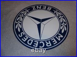 Vintage Mercedes Benz Luxury Car Truck 12 Porcelain Metal Suv Gasoline Oil Sign