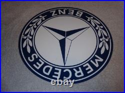Vintage Mercedes Benz Luxury Car Truck 12 Porcelain Metal Suv Gasoline Oil Sign