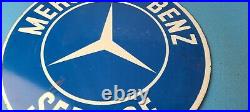 Vintage Mercedes Benz Sign Automobile Dealership Sales Gas Pump Porcelain Sign