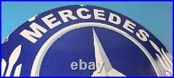 Vintage Mercedes Benz Sign Large Porcelain Auto Shop Gas Pump Sign