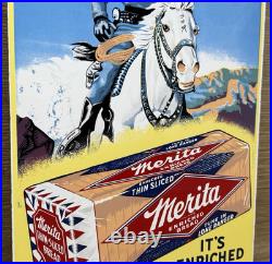 Vintage Merita Bread Porcelain Sign Grocery Store Gas Station Motor Oil
