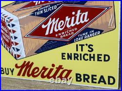Vintage Merita Bread Porcelain Sign Grocery Store Gas Station Motor Oil