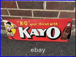 Vintage Metal Ad Sign Kayo Chocolate Soda K-o Your Thirst With 24 1/2 By 9