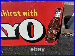 Vintage Metal Ad Sign Kayo Chocolate Soda K-o Your Thirst With 24 1/2 By 9