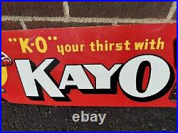 Vintage Metal Ad Sign Kayo Chocolate Soda K-o Your Thirst With 24 1/2 By 9