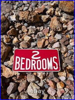 Vintage Metal Advertising Sign Two Bedrooms