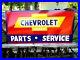 Vintage-Metal-Chevy-CHEVROLET-USED-CARS-Parts-Service-Gas-36-Hand-Painted-Sign-01-ejcp