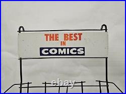 Vintage Metal Comic Book Display Rack Stand BEST IN COMICS Advertising Sign