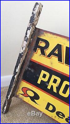 Vintage Metal Rawleigh Products Dealer Double Sided Flange Advertising Sign