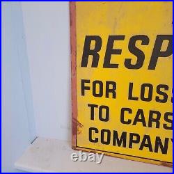Vintage Metal Sign Automotive Relaed Ready-made Sign Co. N. Y. Yellow